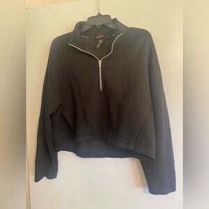 Spyder Active Black Half Zip Cropped Pullover- Size L
